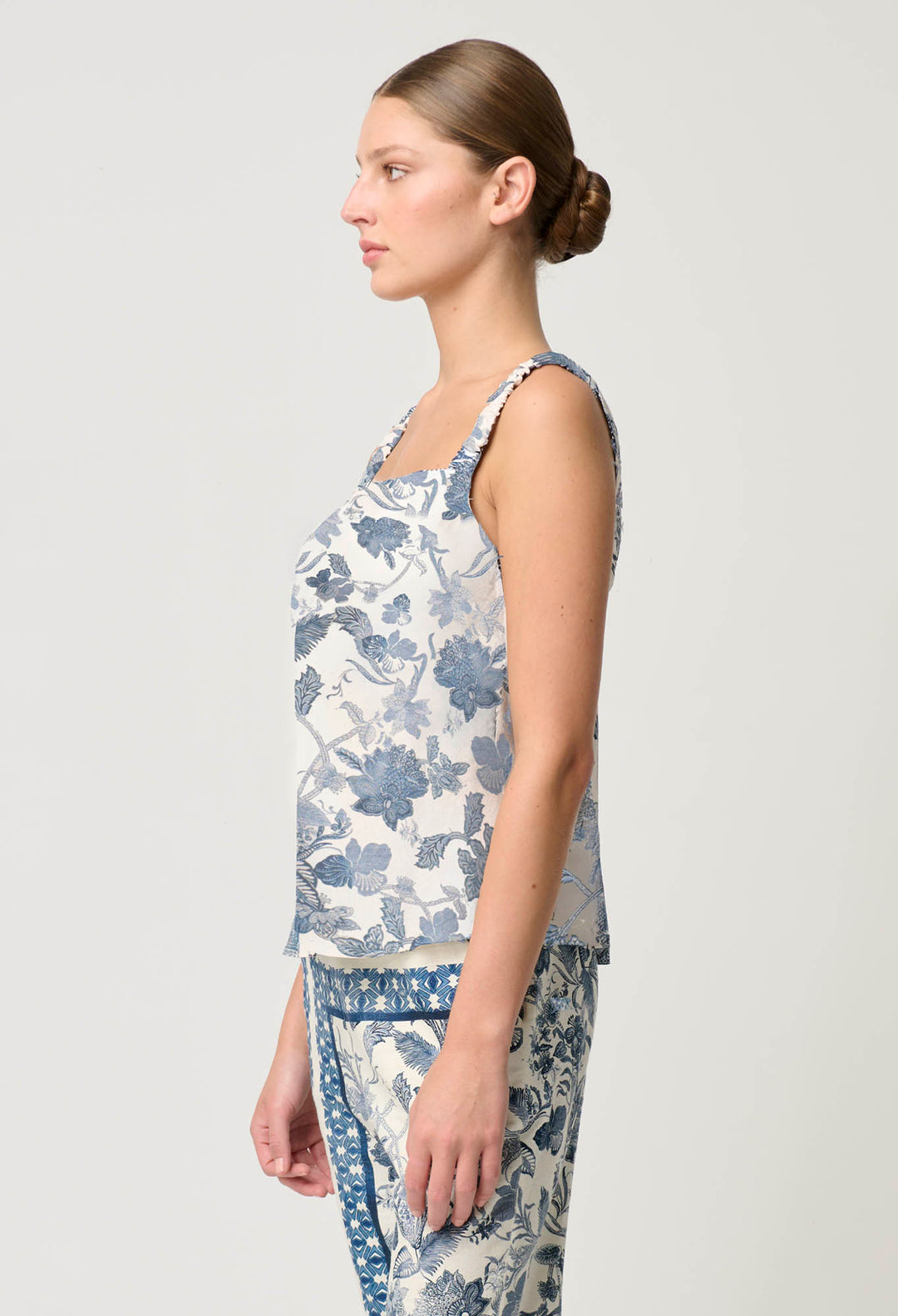 Delray Reversible Viscose Dobby Cami in Ink Flè Print