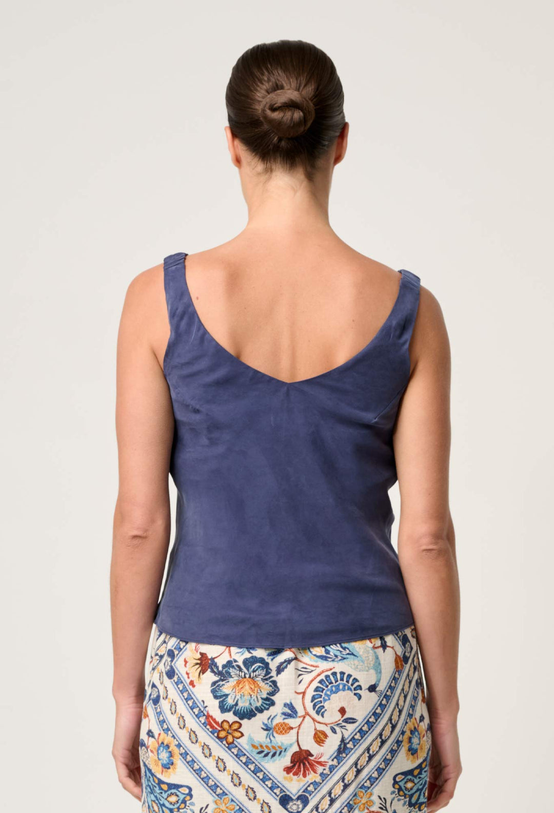 OnceWas Delray Reversible Cupro Cami in Lapis