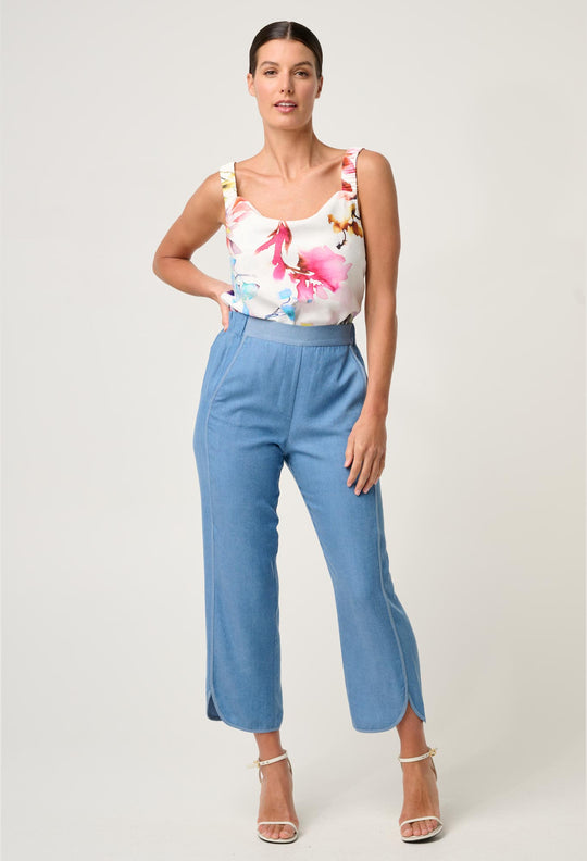 OnceWas Delray Reversible Cupro Cami in Plume Blossom