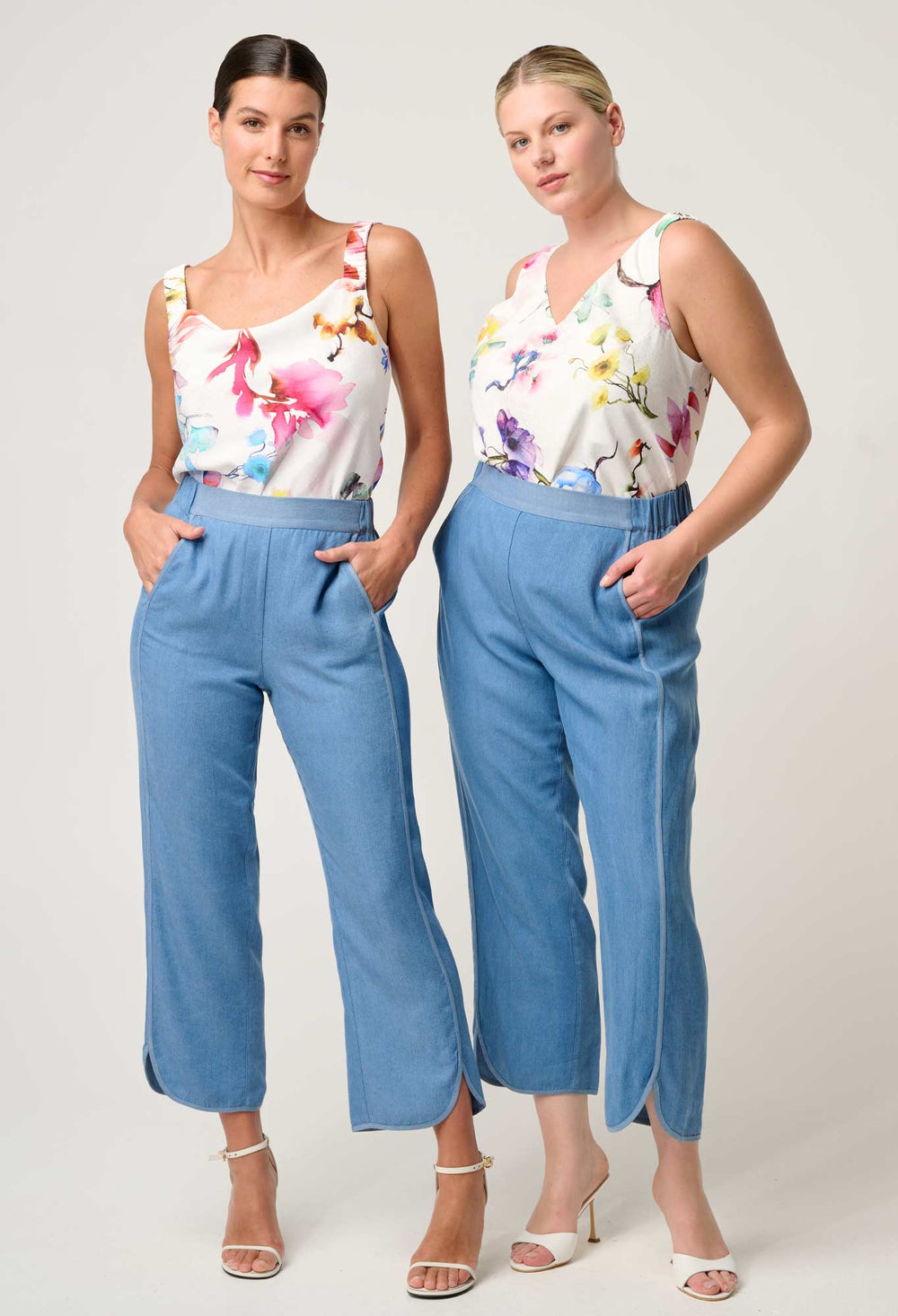 OnceWas Delray Reversible Cupro Cami in Plume Blossom