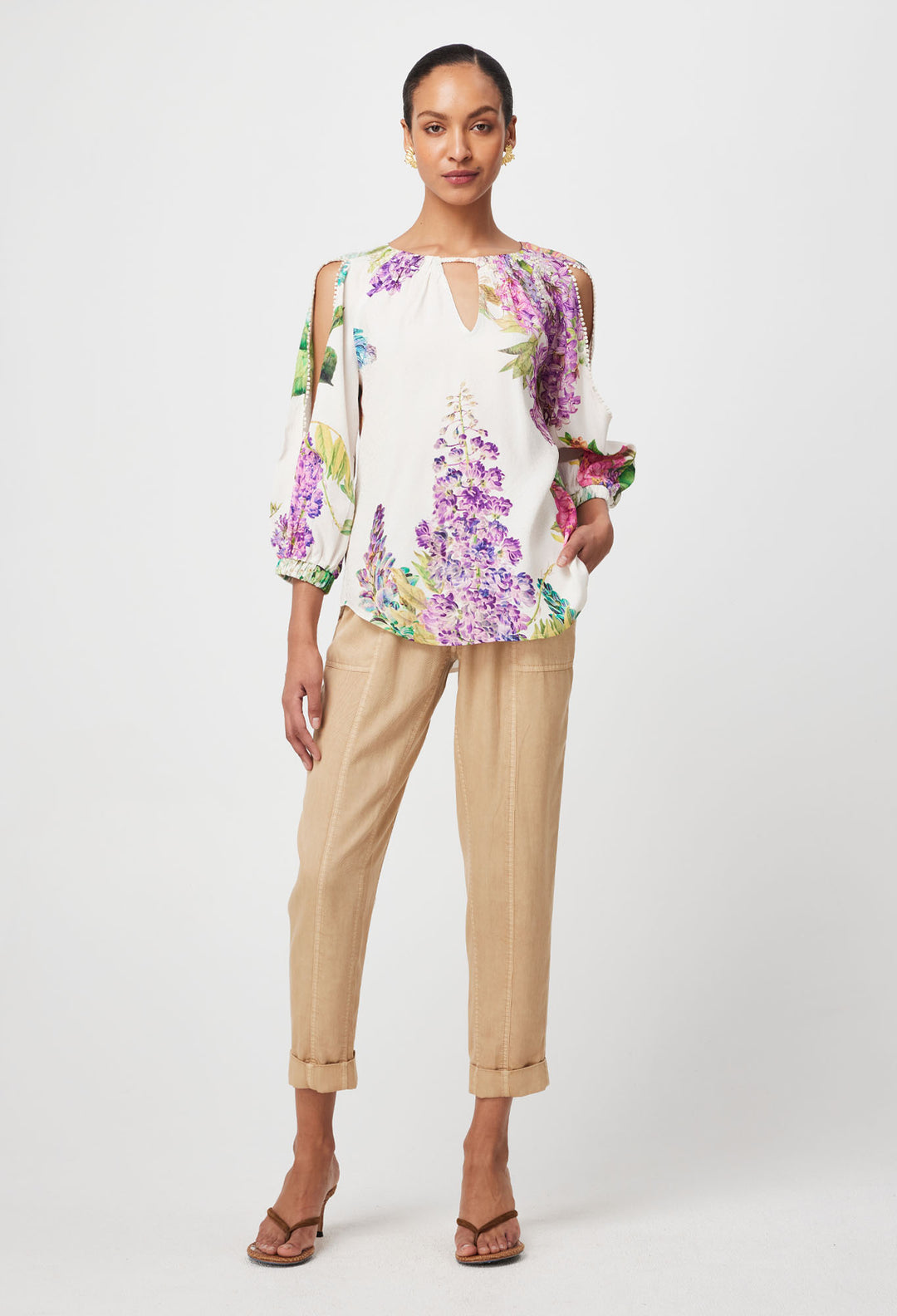 Annabelle Viscose Dobby Blouse in Wisteria Alba