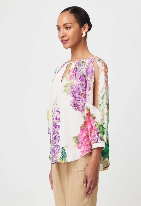 OnceWas Annabelle Viscose Dobby Blouse in Wisteria Alba