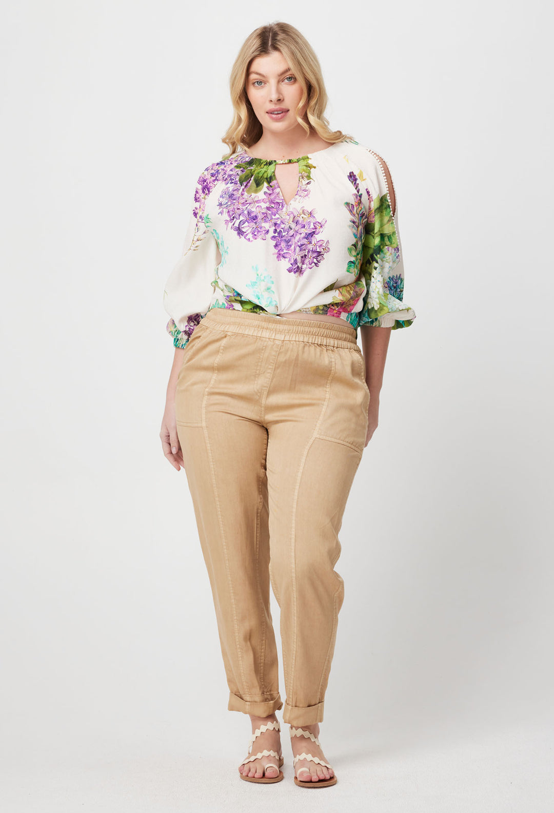 OnceWas Annabelle Viscose Dobby Blouse in Wisteria Alba