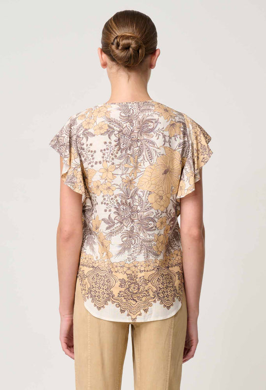 Novia Linen Viscose Top in Golden Mallow