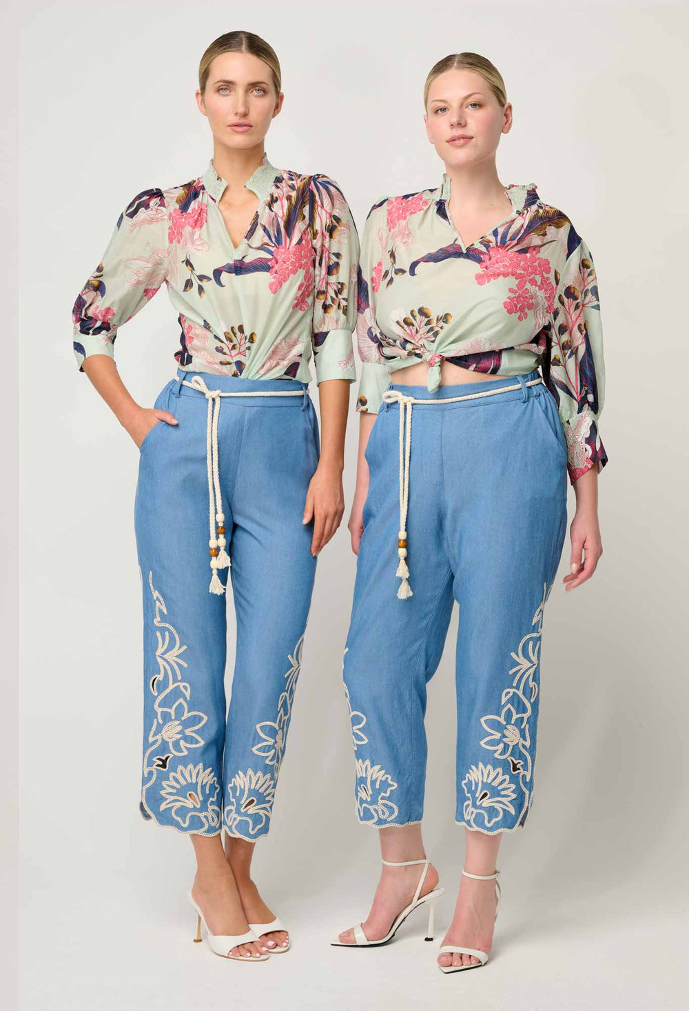 OnceWas Oleander Cotton Silk Blouse in Oasis Flora