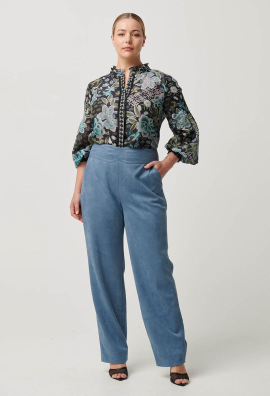 OnceWas Knox Cotton Silk Shirt in Dahlia Fields