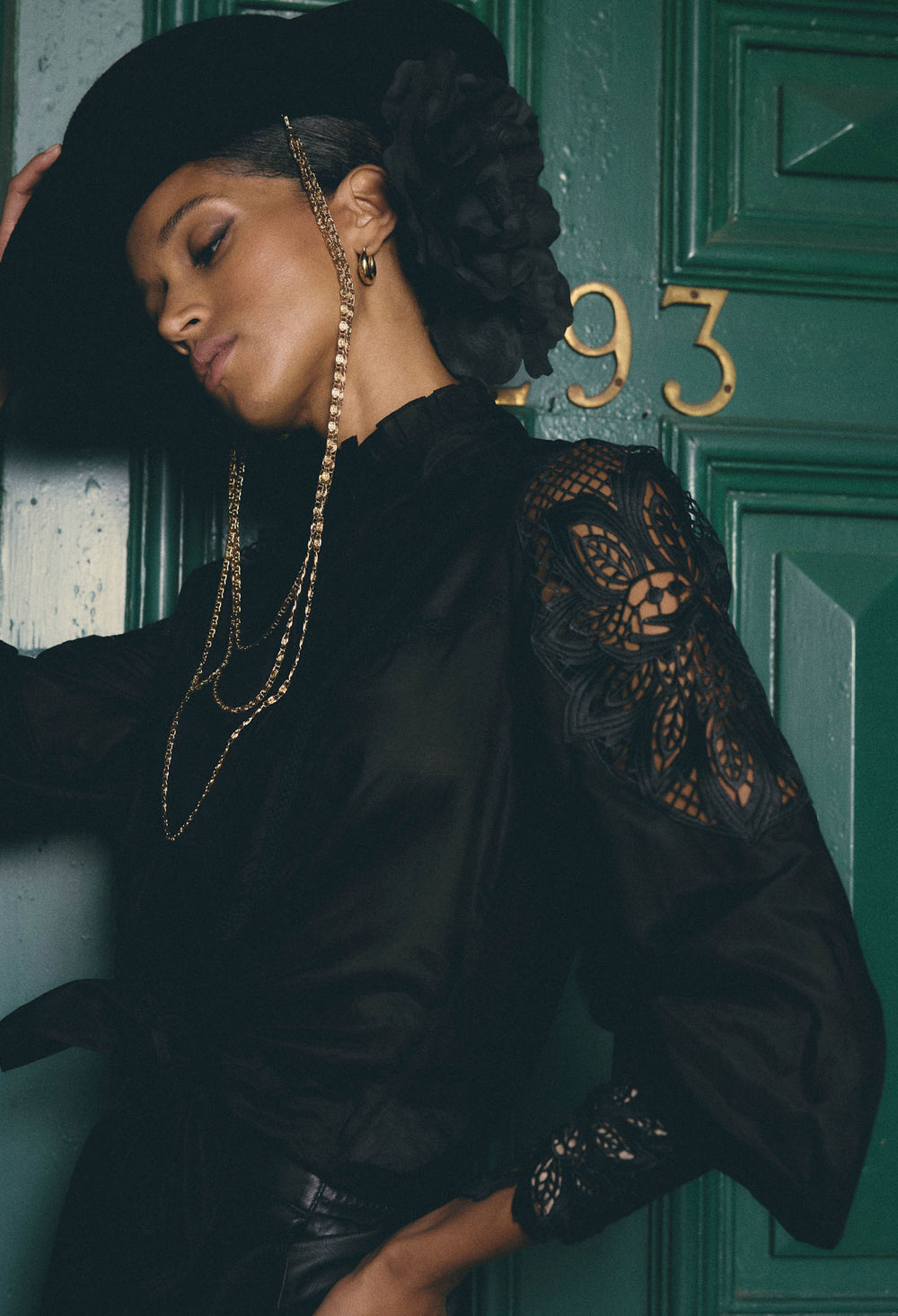 OnceWas PETITE Sevilla Cotton Silk Shirt in Onyx