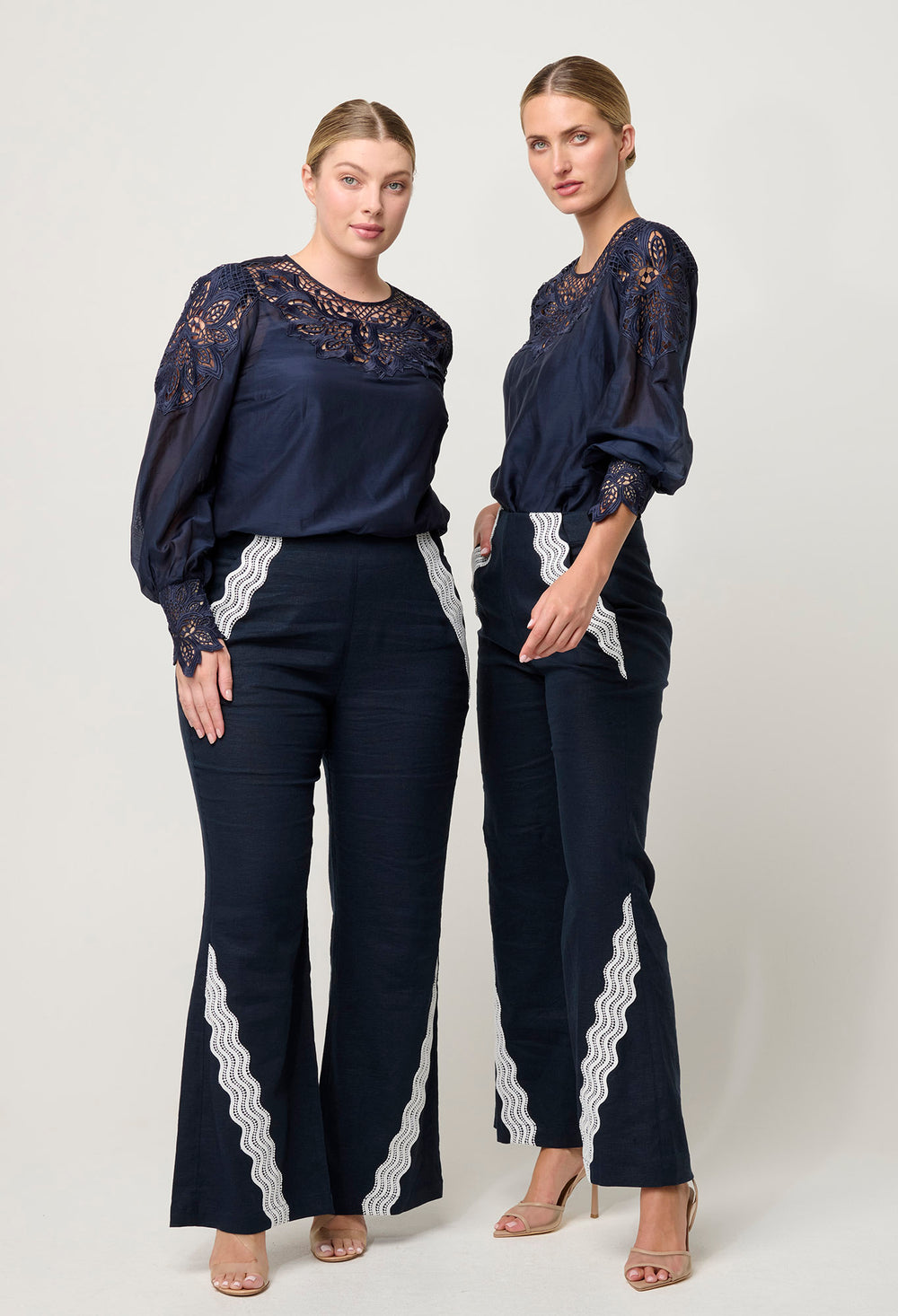OnceWas Mirador Cotton Silk Blouse in Night Sky