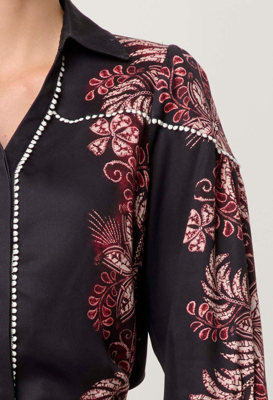 OnceWas Marisol Tencel Twill Shirt in Torera Rosa
