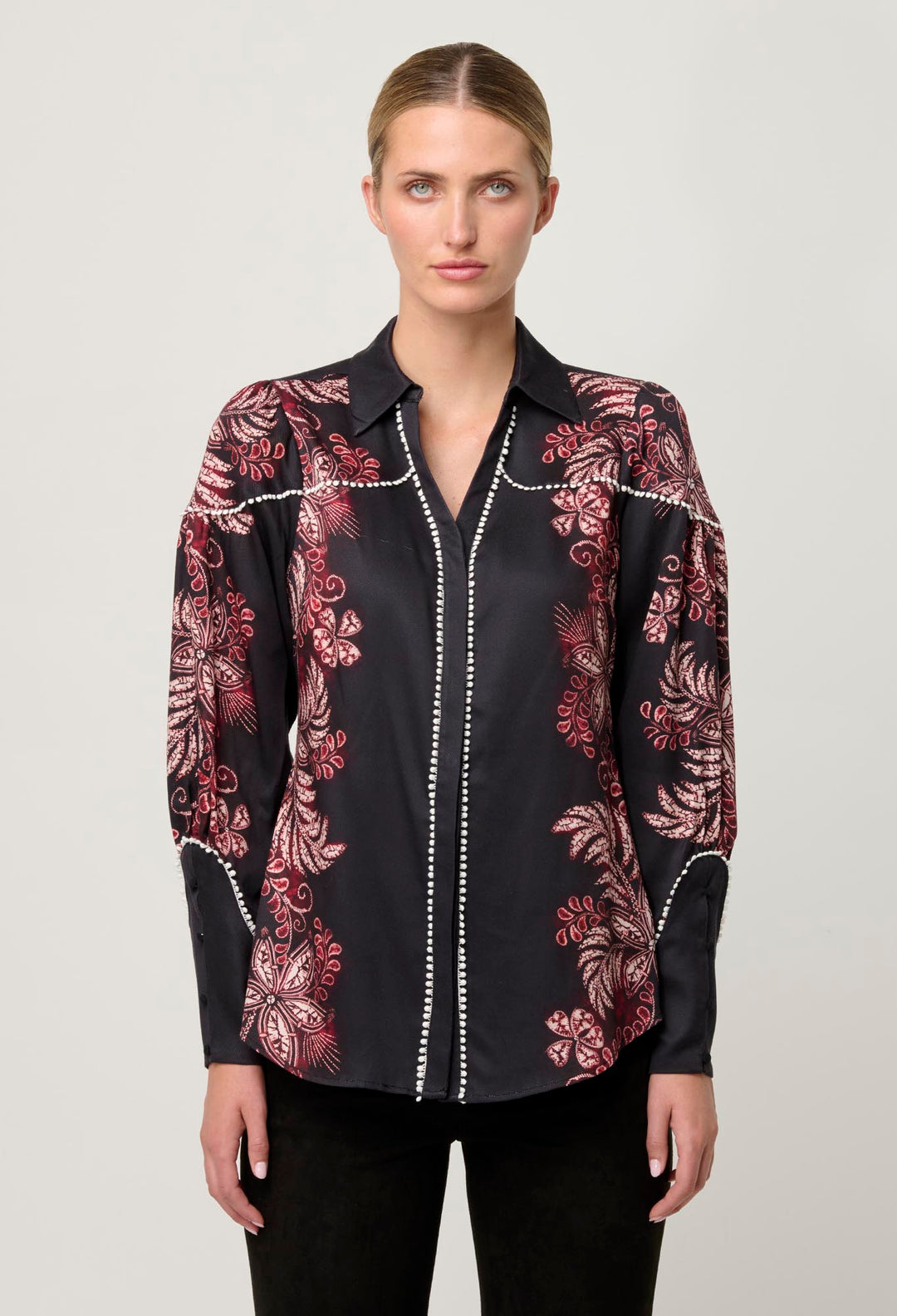 OnceWas Marisol Tencel Twill Shirt in Torera Rosa