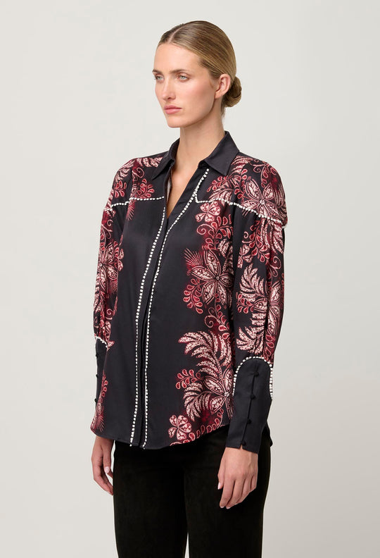 OnceWas Marisol Tencel Twill Shirt in Torera Rosa