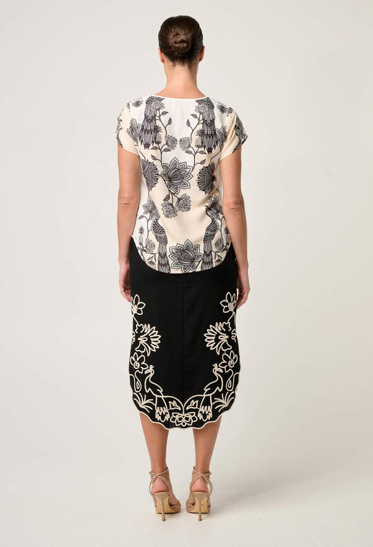 OnceWas Avis Viscose Dobby Top in Imperial Stone