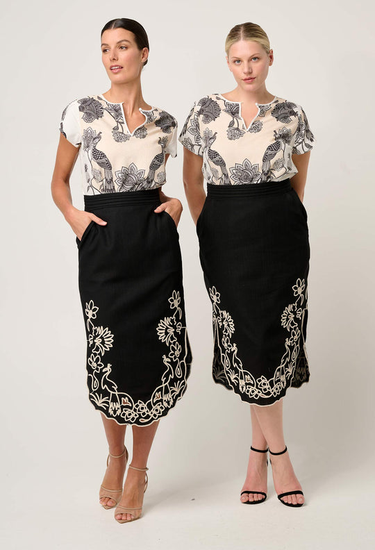 OnceWas Avis Viscose Dobby Top in Imperial Stone