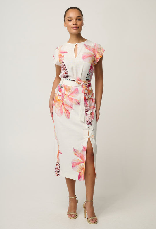 Avis Linen Viscose Top in Nautilus Bloom