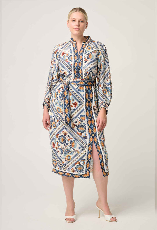 OnceWas Alexis Linen Viscose Fringe Shirt in Petinos Floros