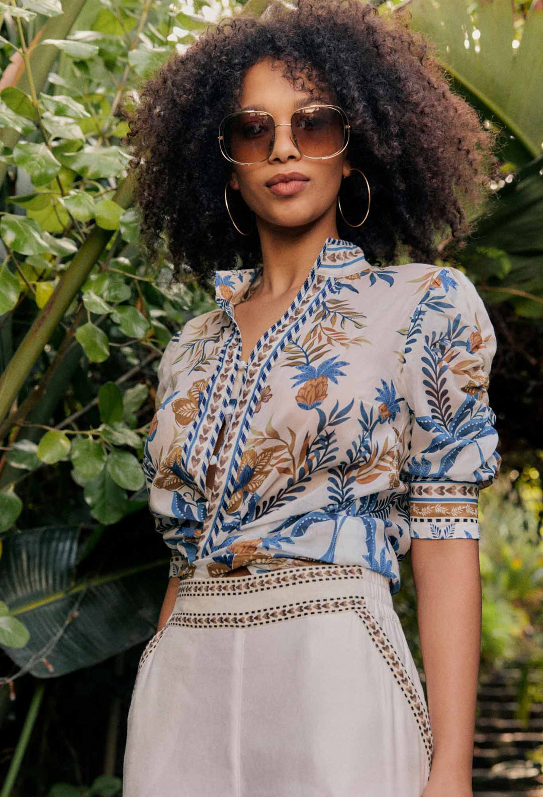 OnceWas Calantha Silk Cotton Shirt in Golden Medina