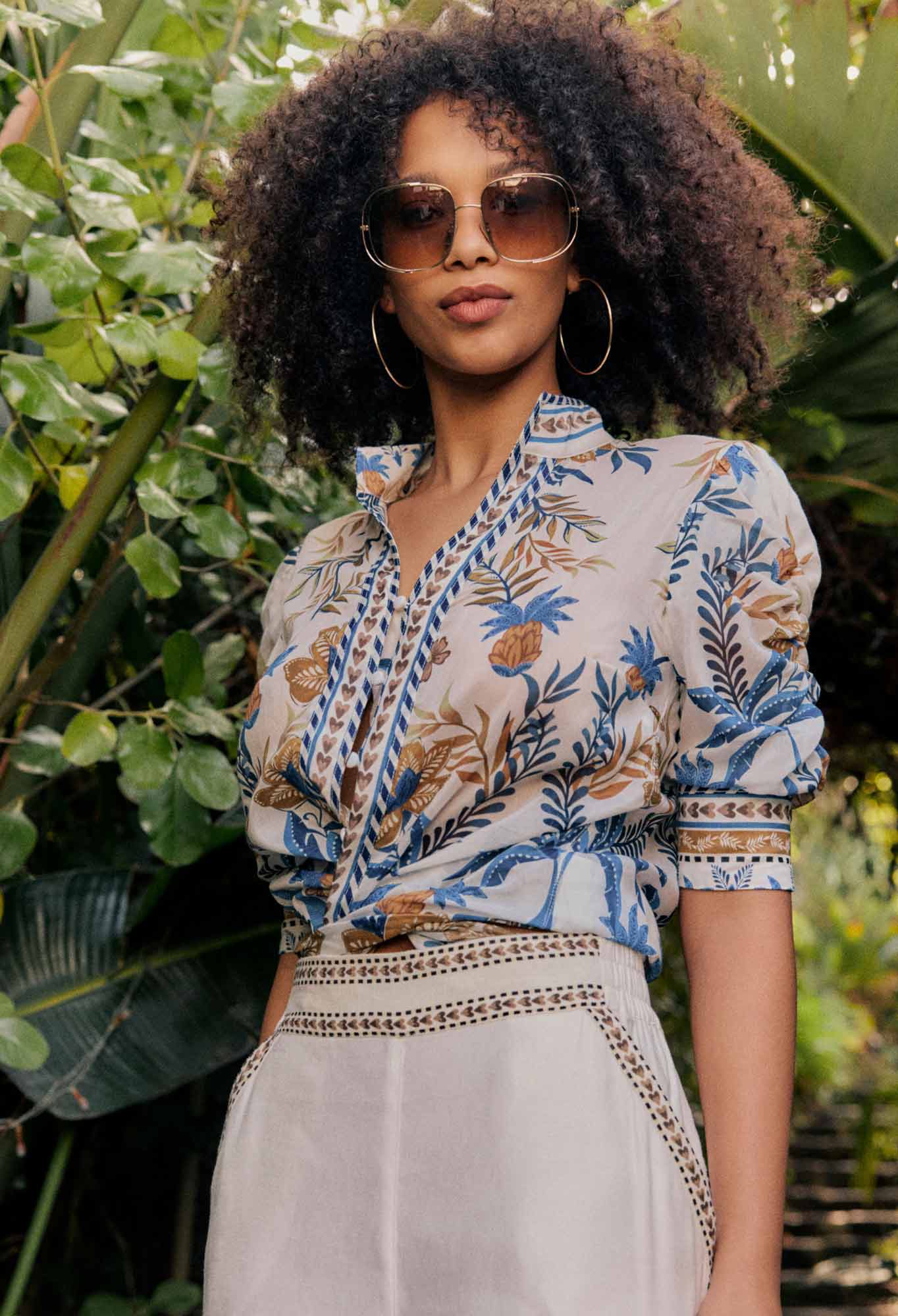 OnceWas Calantha Silk Cotton Shirt in Golden Medina