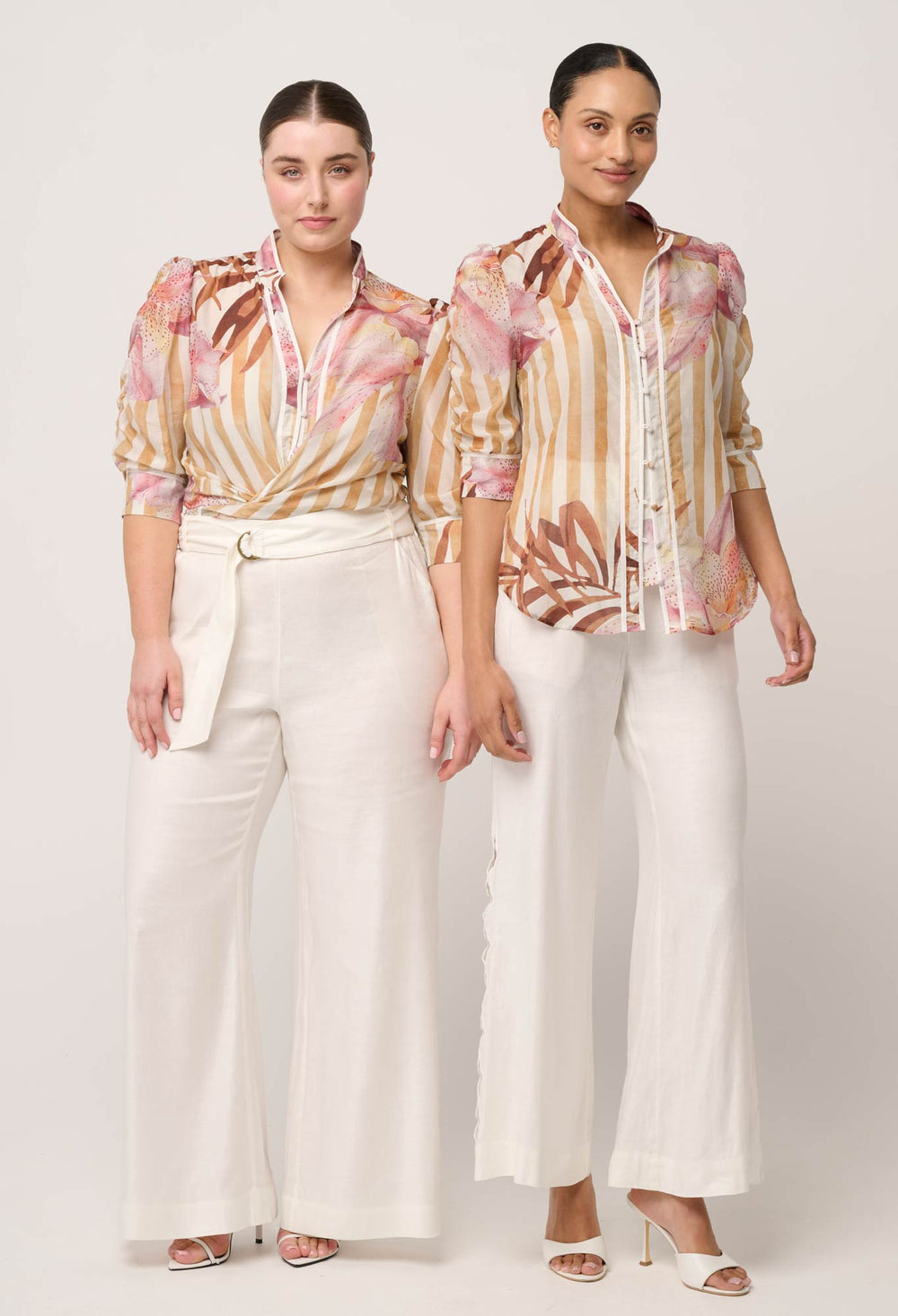 Calantha Cotton Silk Sleeve Shirt in Golden Promenade