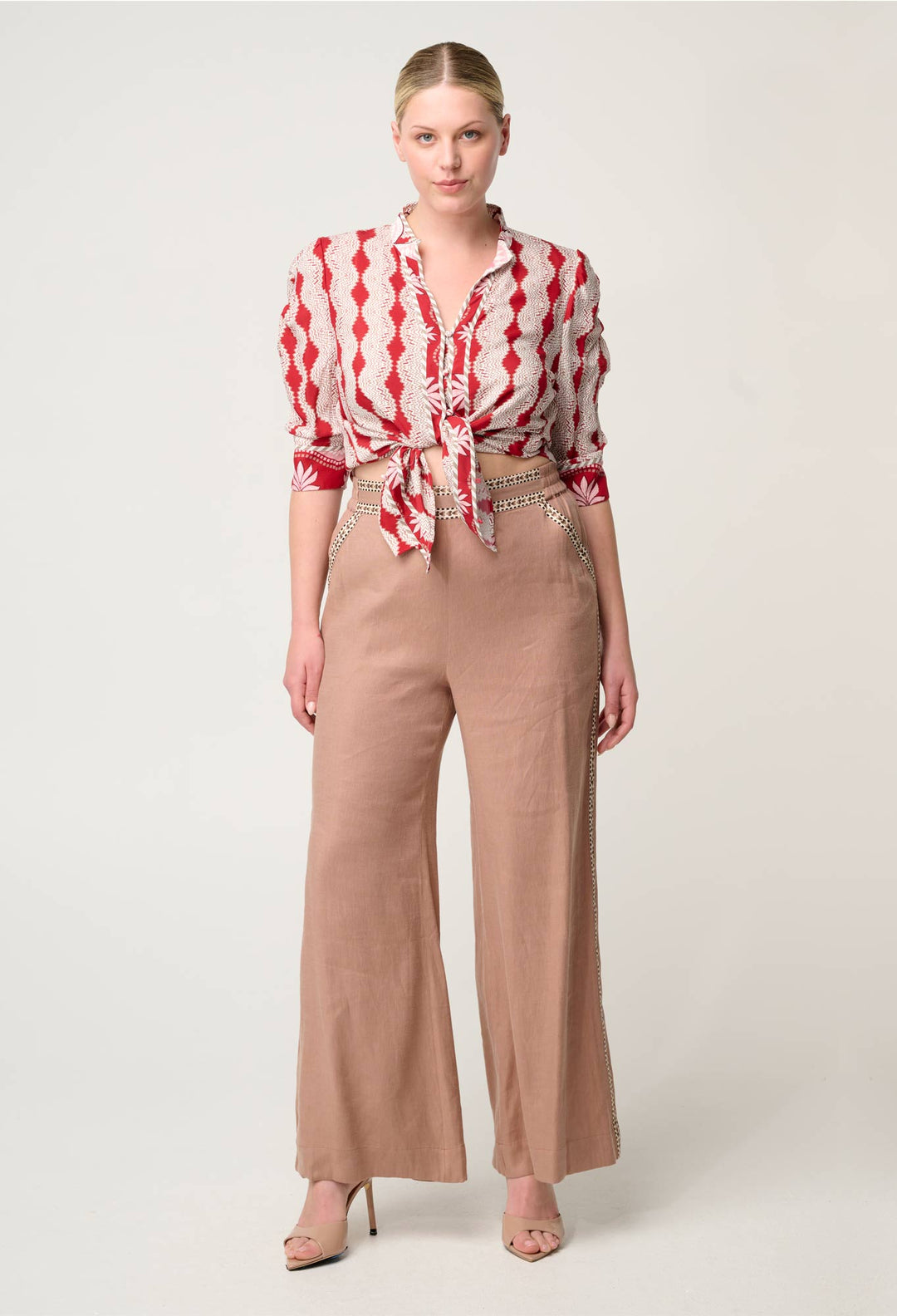 OnceWas Calantha Viscose Shirt in Marrakech Ruby