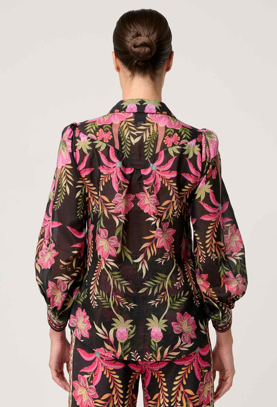 Elysian Silk Cotton Shirt in Anthos Lótos