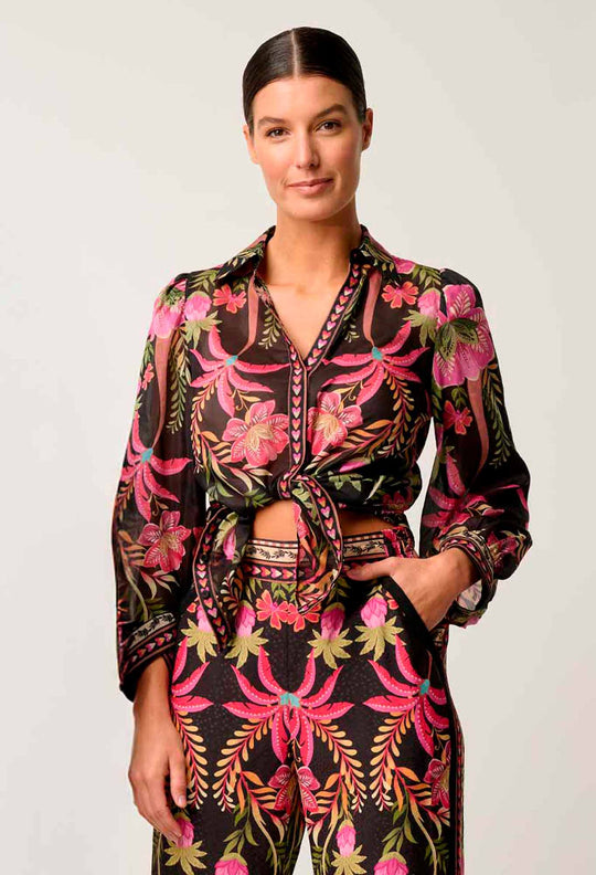 Elysian Silk Cotton Shirt in Anthos Lótos