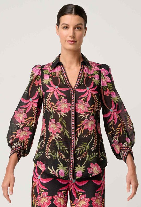 Elysian Silk Cotton Shirt in Anthos Lótos