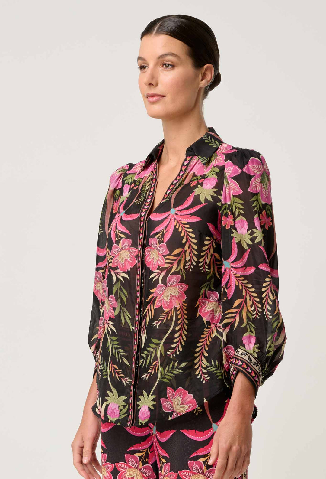 Elysian Silk Cotton Shirt in Anthos Lótos