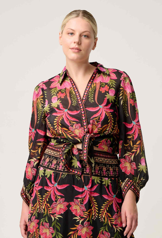 Elysian Silk Cotton Shirt in Anthos Lótos