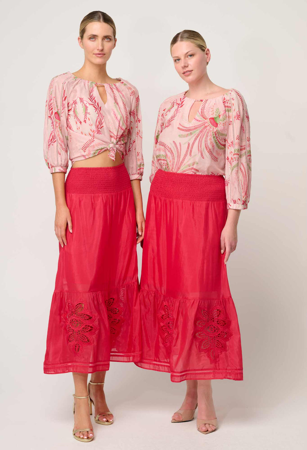 OneWas Sakina Cotton Silk Blouse in Palmarosa