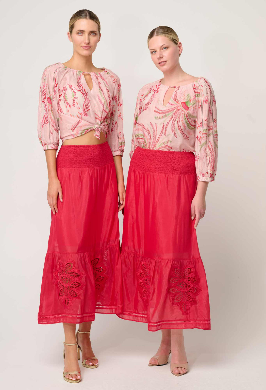 OneWas Sakina Cotton Silk Blouse in Palmarosa