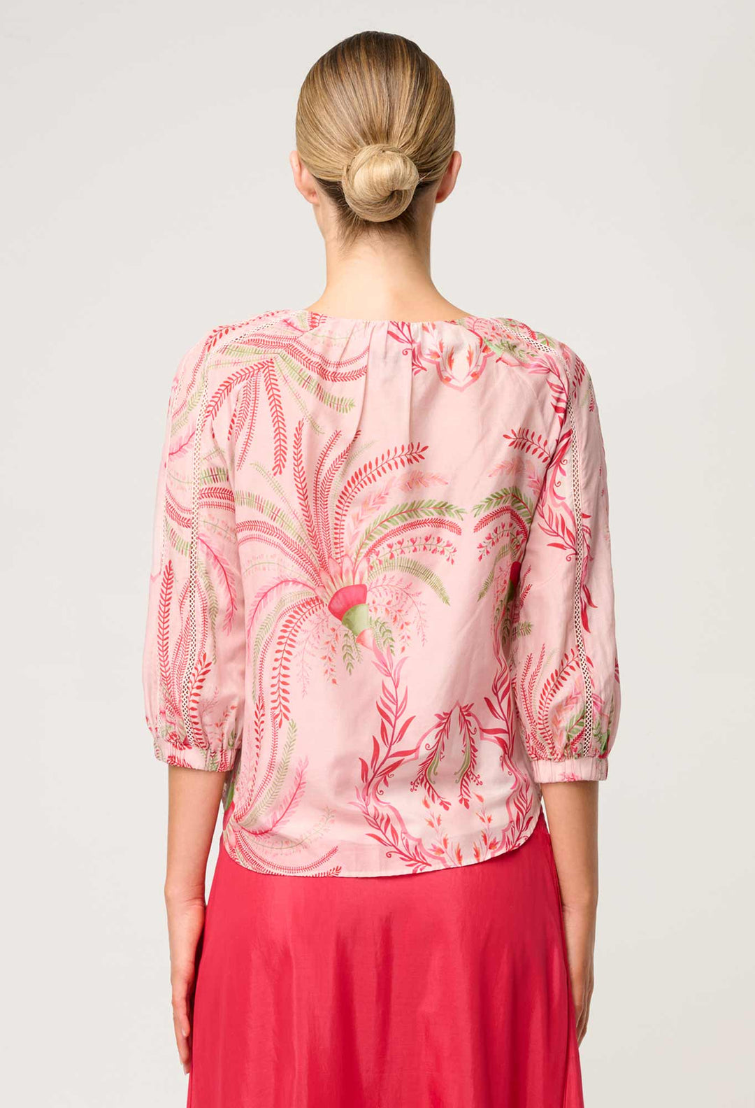 OneWas Sakina Cotton Silk Blouse in Palmarosa