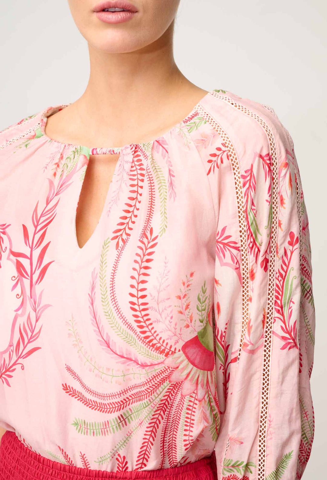 OneWas Sakina Cotton Silk Blouse in Palmarosa