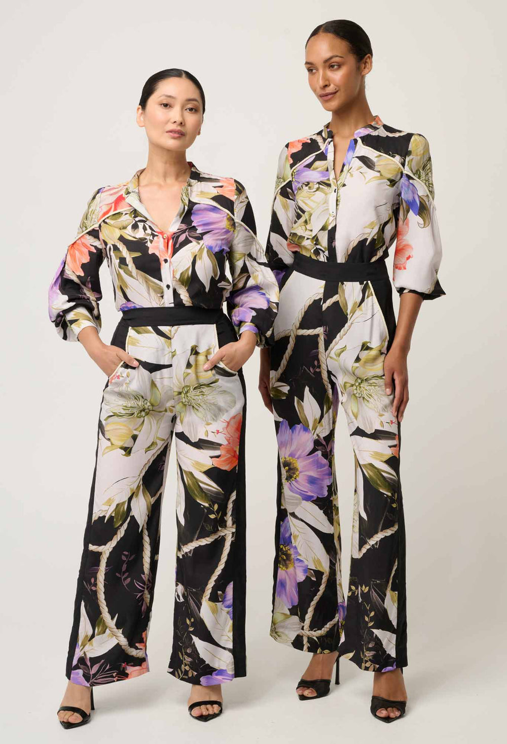 PETITE Harley Viscose Faille Shirt in Tangled Blossom