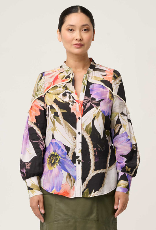 PETITE Harley Viscose Faille Shirt in Tangled Blossom