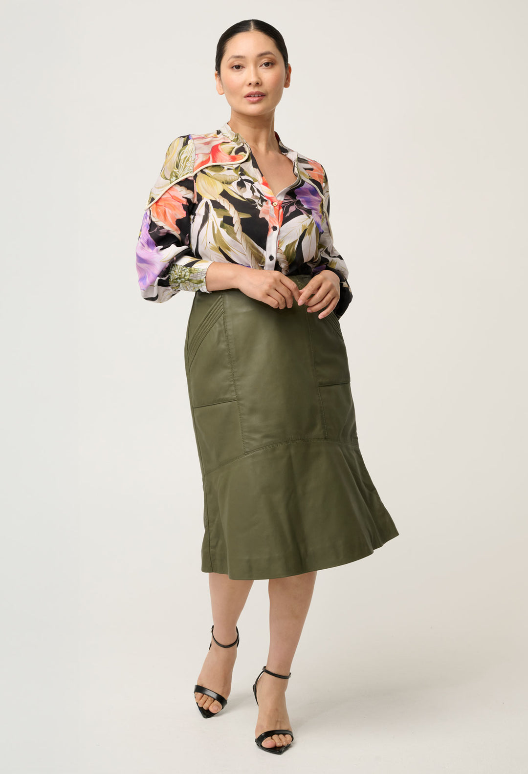 PETITE Harley Viscose Faille Shirt in Tangled Blossom