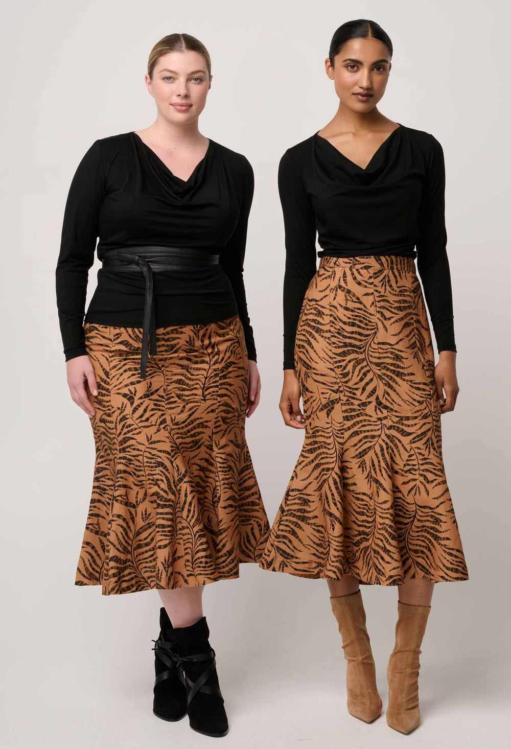 OnceWas Milda Lyocell Stretch Cowl Top in Black