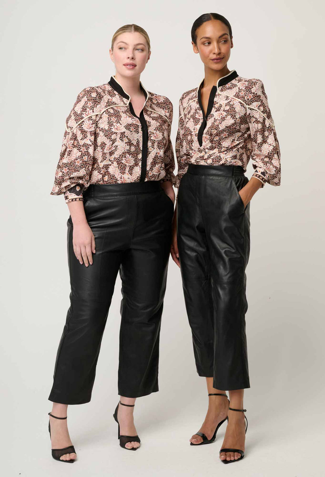 OnceWas Harley Linen Viscose Rope Trim Shirt in Russet Palm