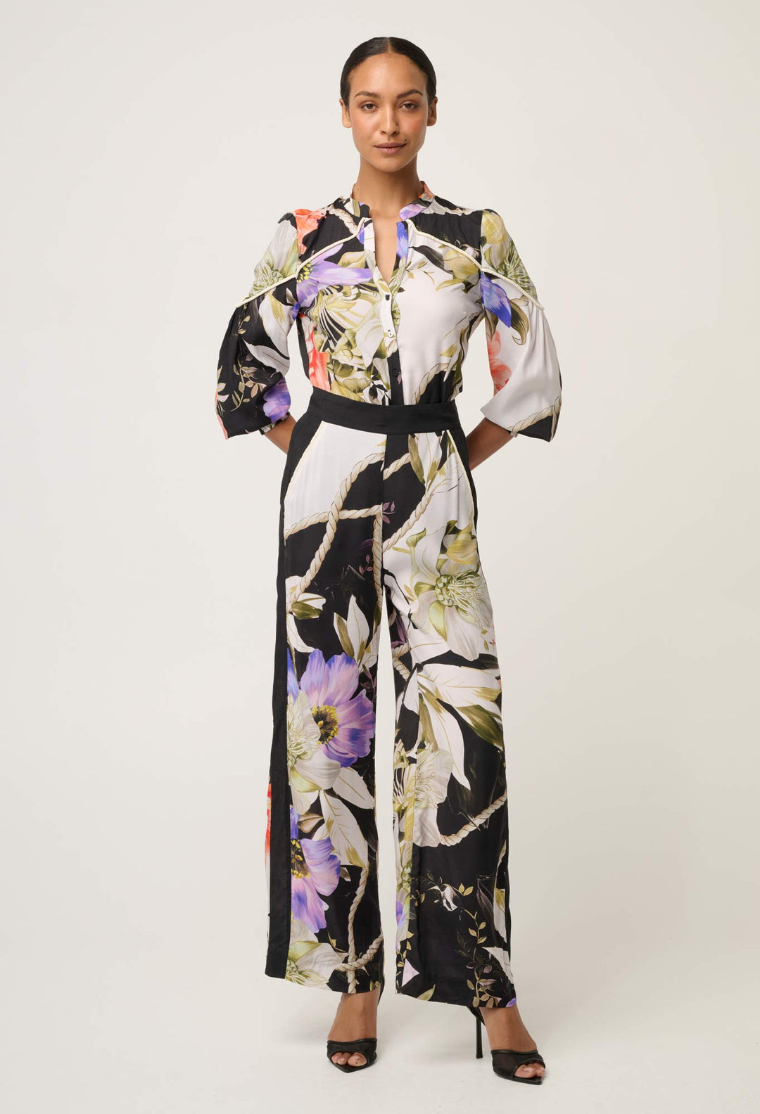 OnceWas Harley ViscoseI Faille Shirt in Tangled Blossom