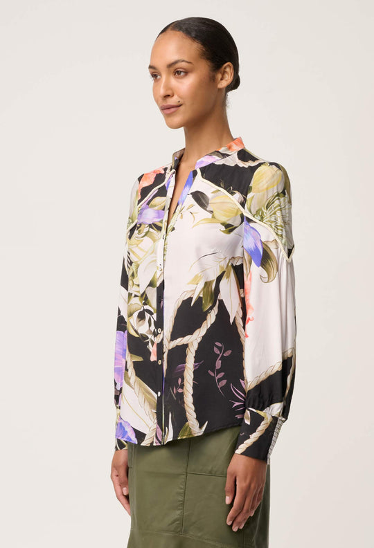 OnceWas Harley ViscoseI Faille Shirt in Tangled Blossom