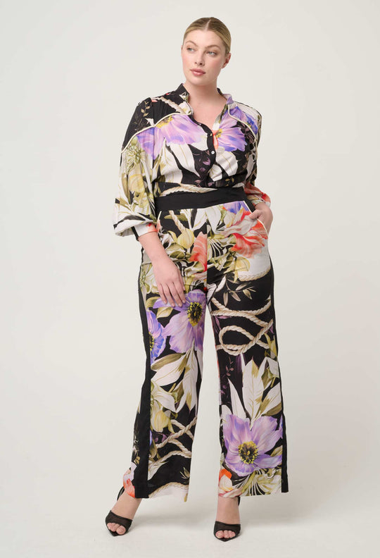 OnceWas Harley ViscoseI Faille Shirt in Tangled Blossom