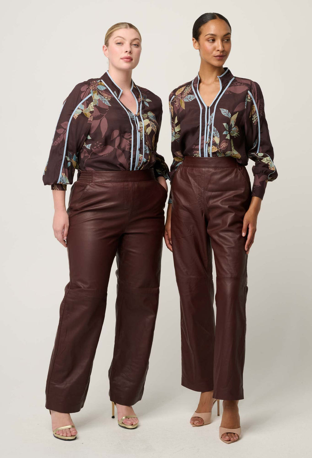 OnceWas Asher Viscose Faille Shirt in Ember Vines