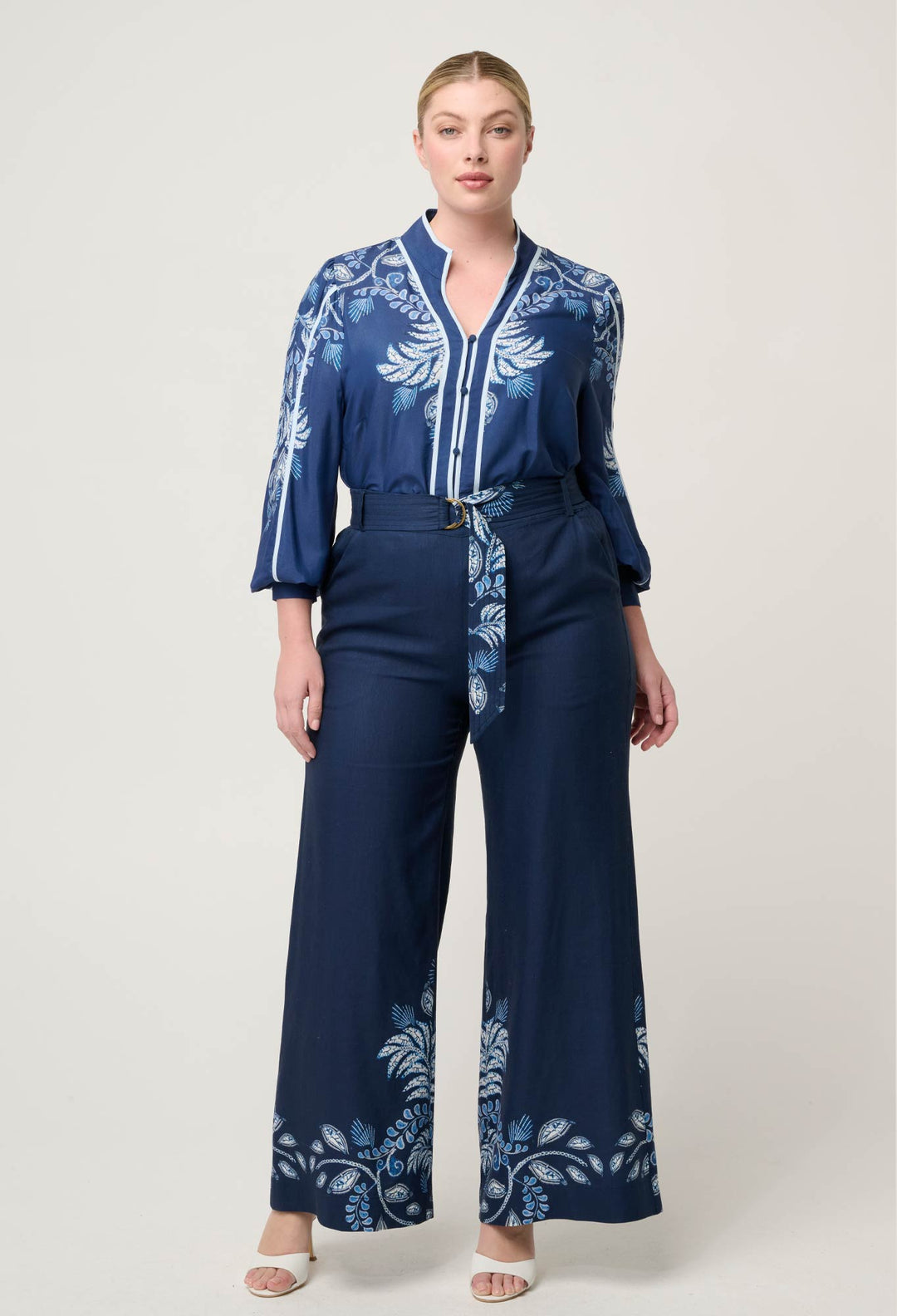OnceWas Asher Linen Viscose Shirt in Moonlit Batik