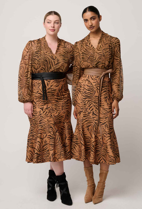 OnceWas Camille Sheer Viscose Blouse in Exotica