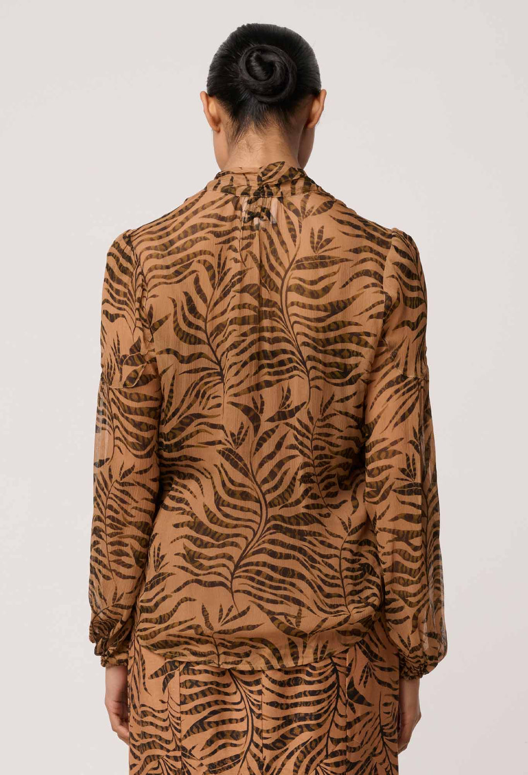 OnceWas Camille Sheer Viscose Blouse in Exotica