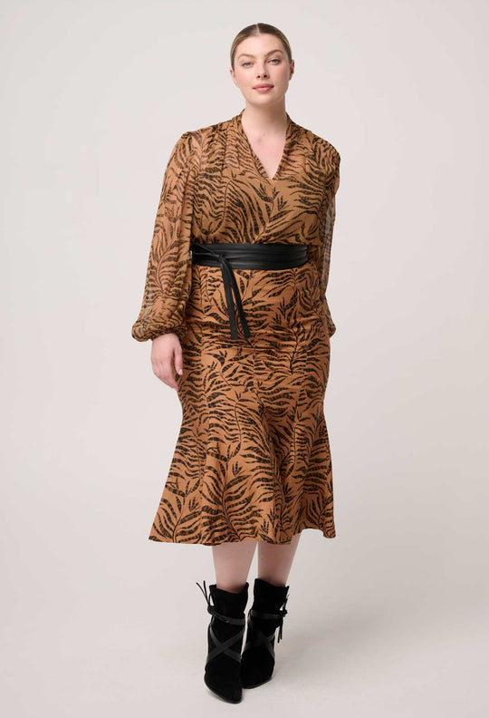 OnceWas Camille Sheer Viscose Blouse in Exotica