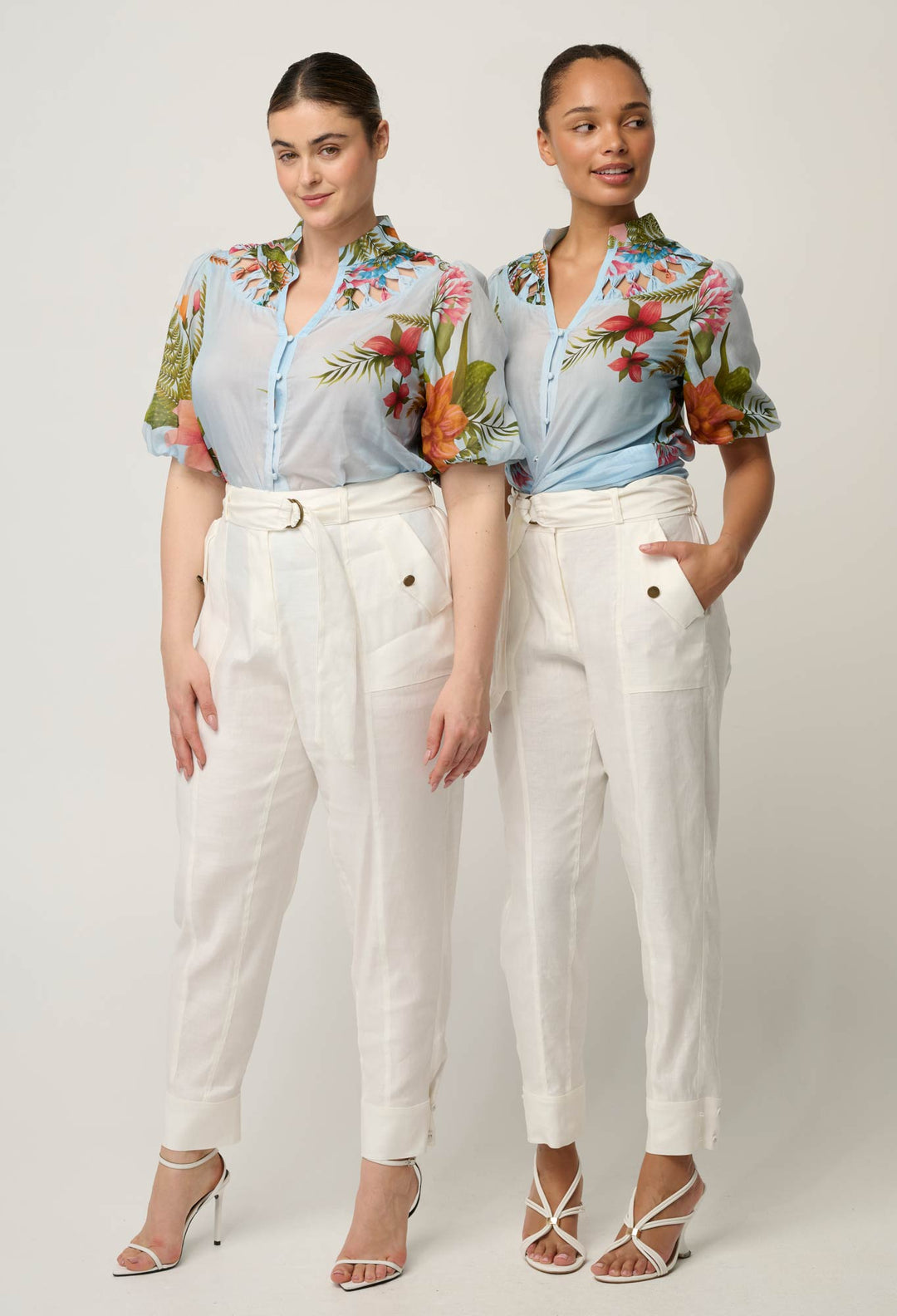 Coralie Cotton Silk Smock Blouse in Bloomscape