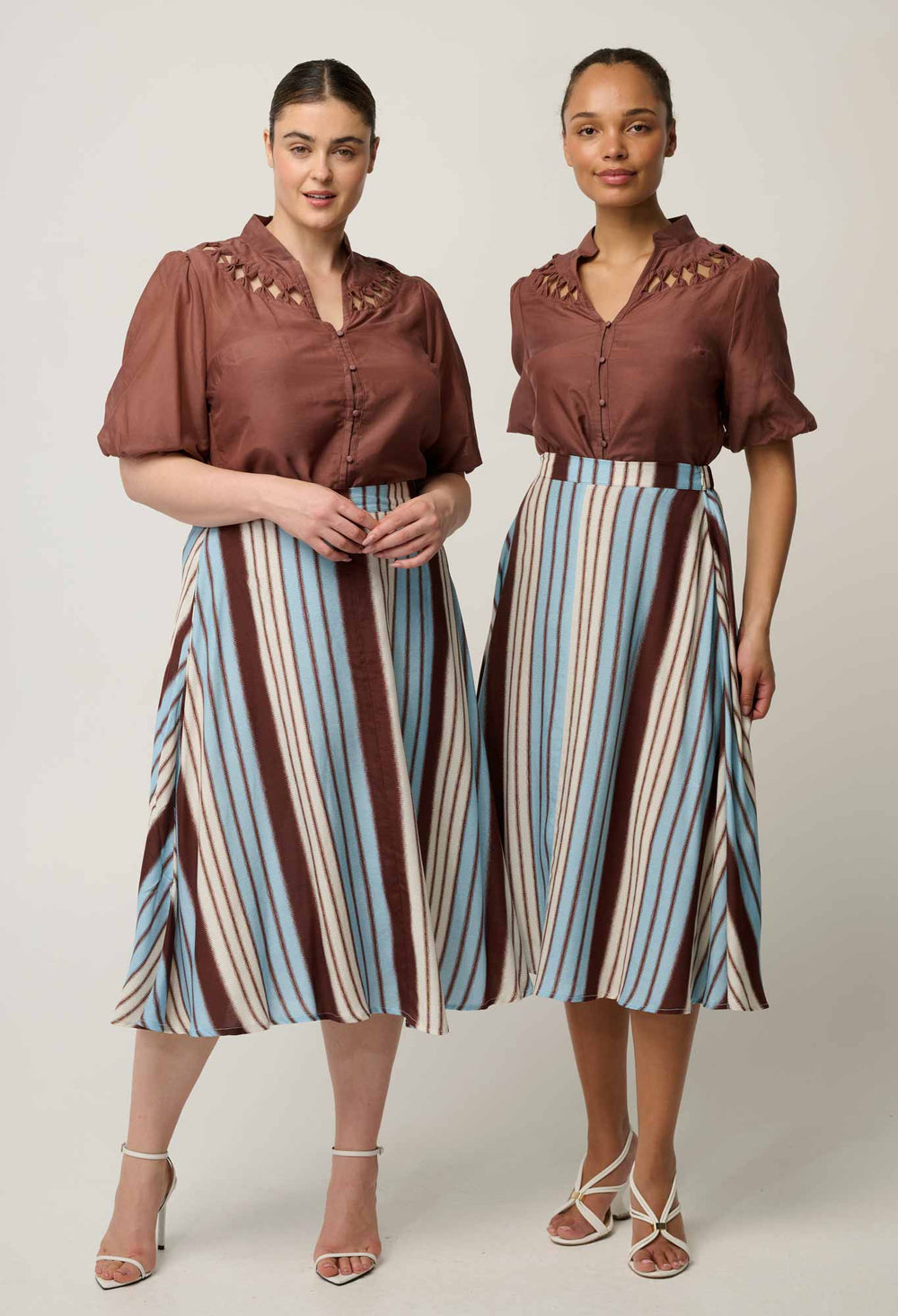 Coralie Cotton Silk Smock Blouse in Garnet