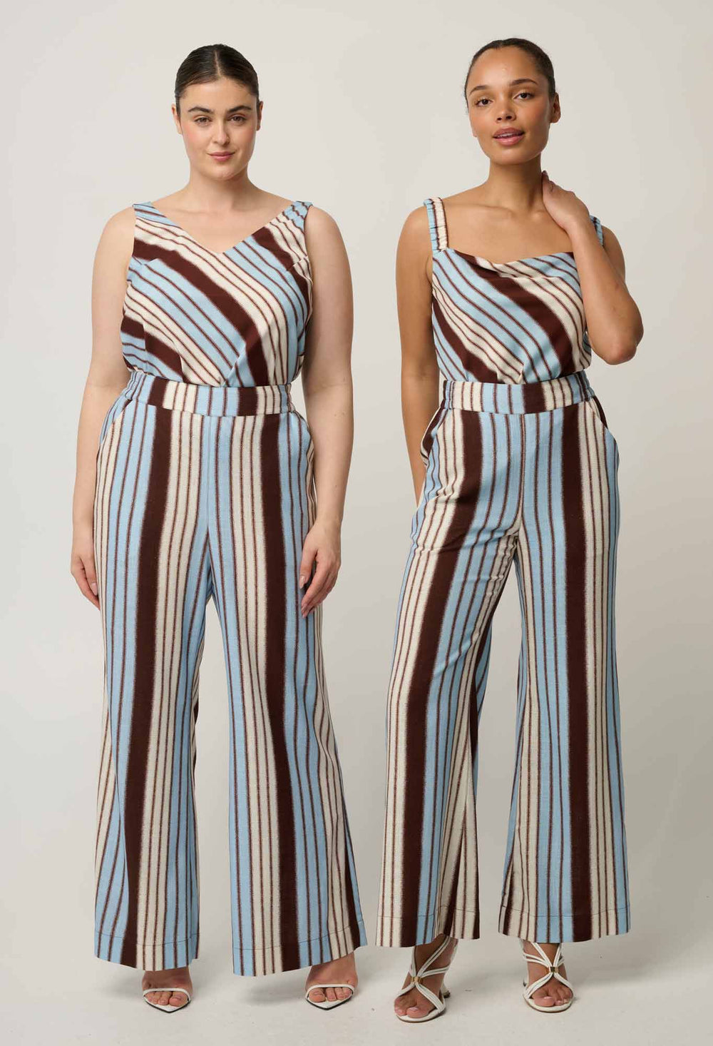 Delray Reversible Cupro V-neck Cami in Iridescent Stripe