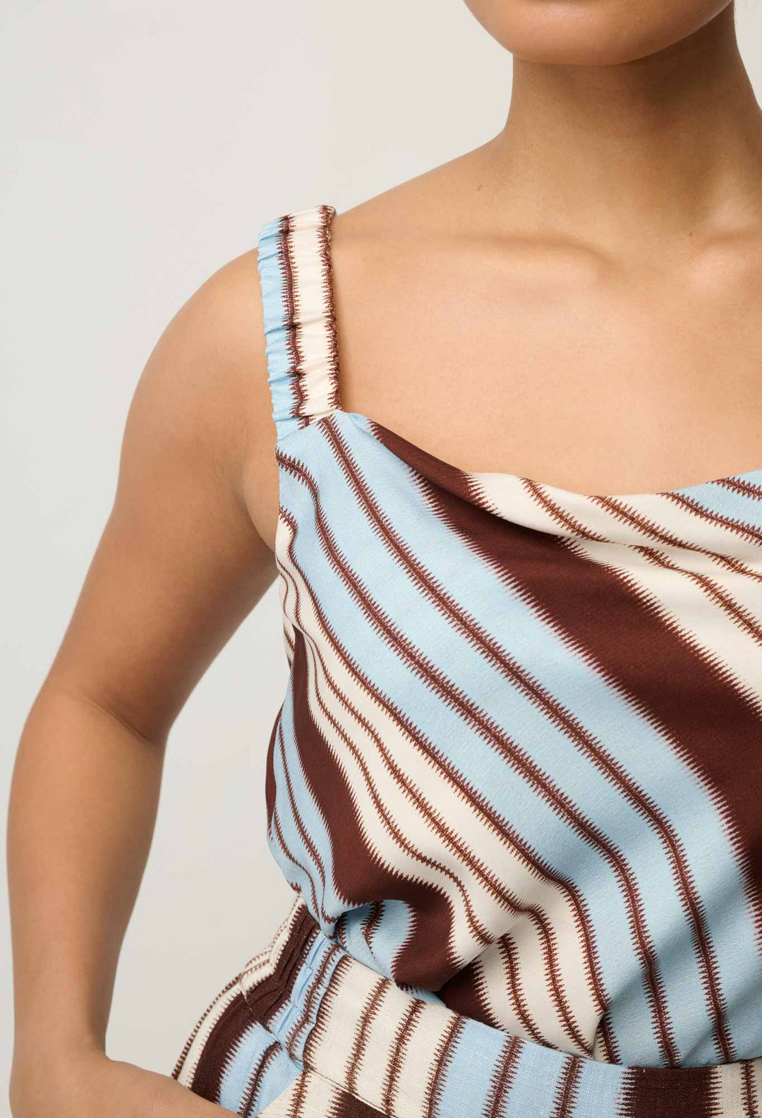 Delray Reversible Cupro V-neck Cami in Iridescent Stripe