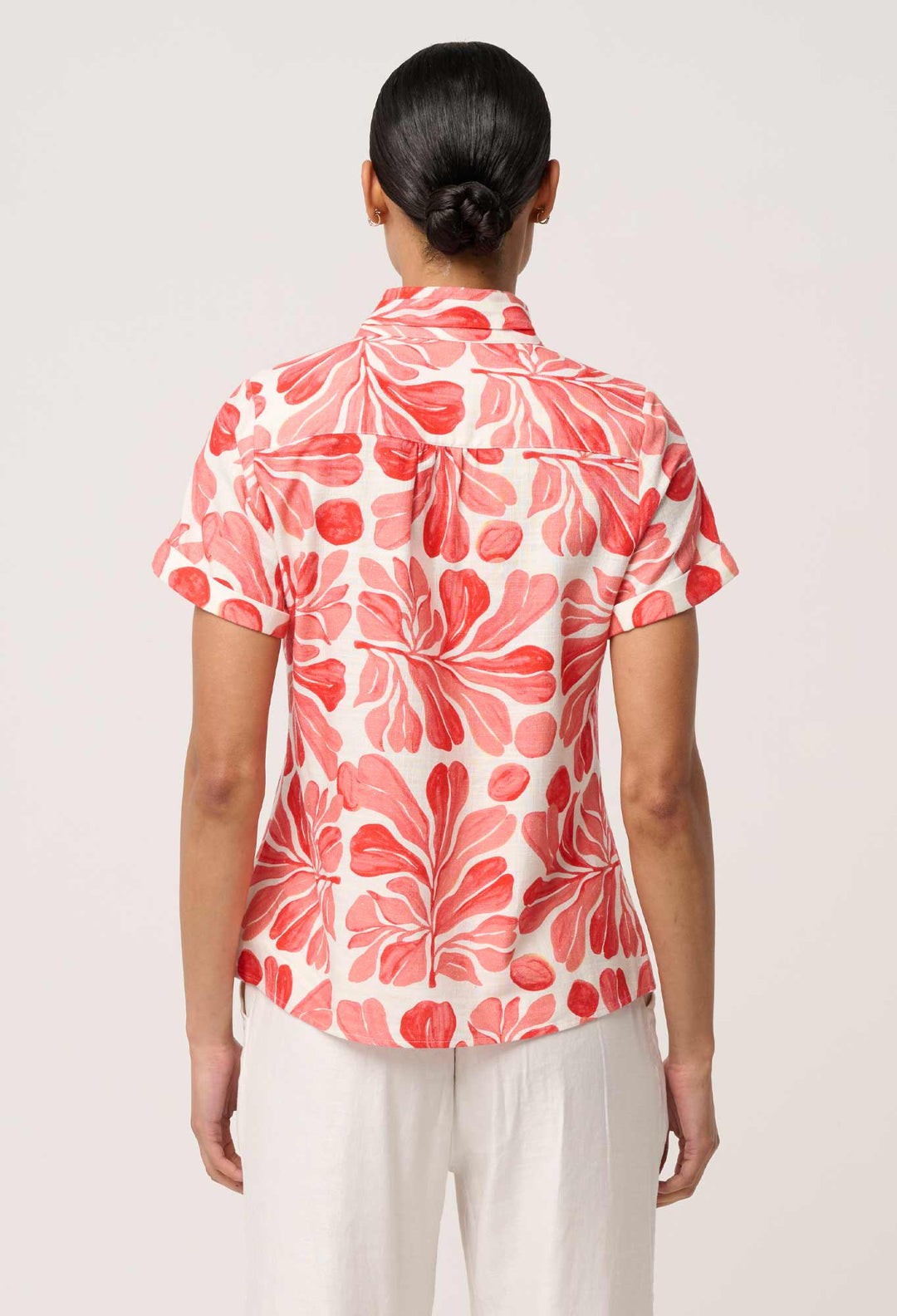 Giselle Viscose Linen Trim Detail Top in Soleil Pavilion